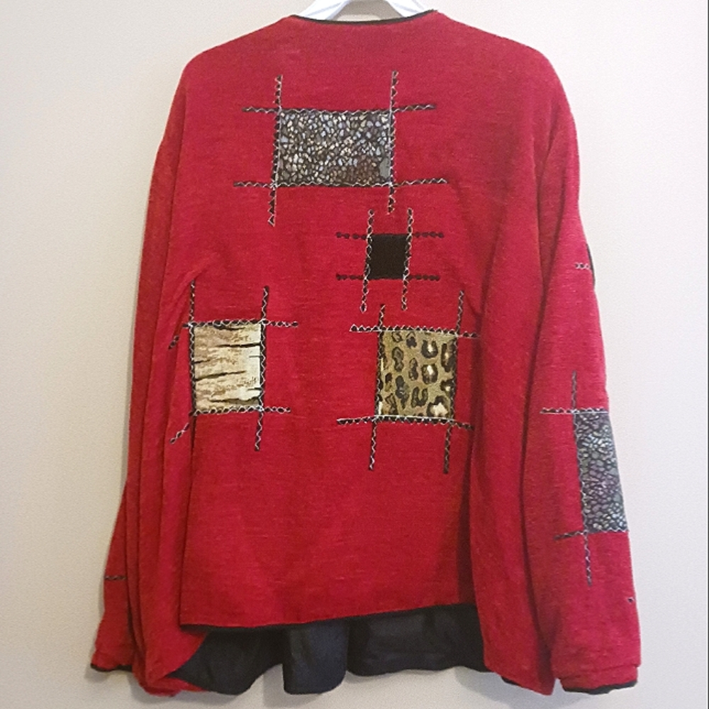 ALEX KIM Red Patchwork Jacket - Picture 3 of 5